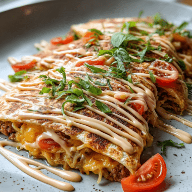 Big Mac Quesadillas With Special Sauce Drizzle Recipe