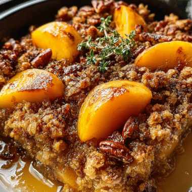 Bourbon Pecan Peach Crisp