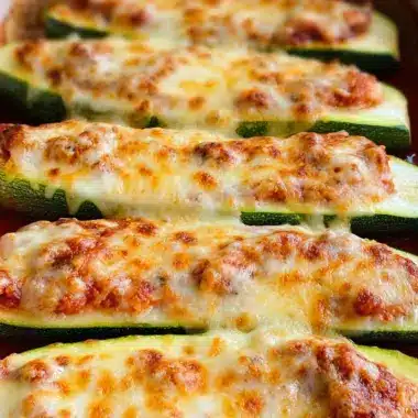 Chicken Parmesan Stuffed Zucchini Boats