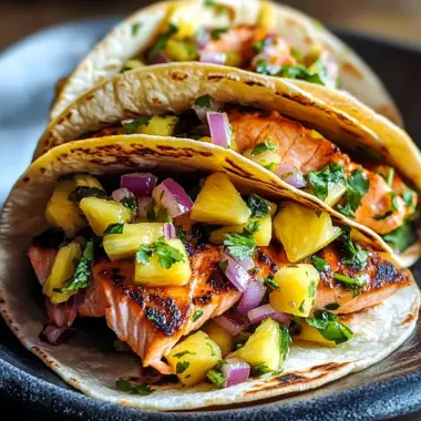 Chipotle Honey Salmon Tacos With Pineapple Salsa Recipe