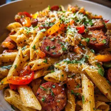 One Pan Smoky Cajun Butter Sausage Penne