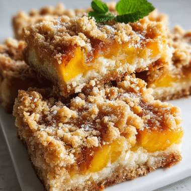 Peaches and Cream Crumble Bars