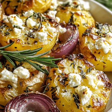 Quick Smashed Greek Potatoes With Feta and Rosemary