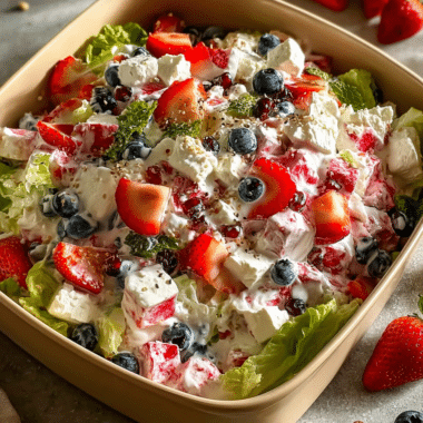 Red, White & Blue Cheesecake Salad
