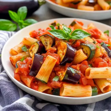 Roasted Eggplant and Zucchini Pasta: Quick Vegan Comfort Food