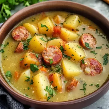 Satisfying German Potato Soup With Sausage