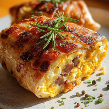 Savory Beef Bacon Breakfast Burritos