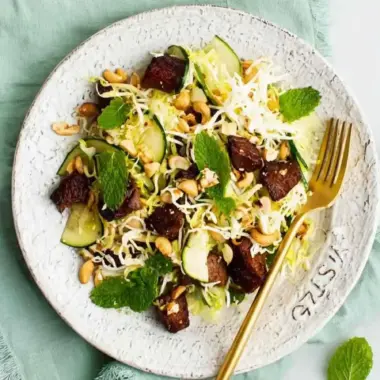 Spicy Tempeh and Rice Noodle Salad
