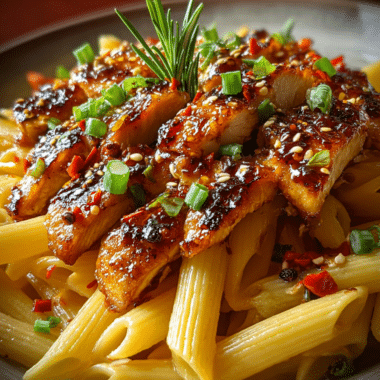 Sticky Honey Chili Garlic Butter Chicken Penne