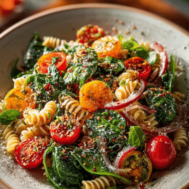Zesty Spinach Pasta Salad