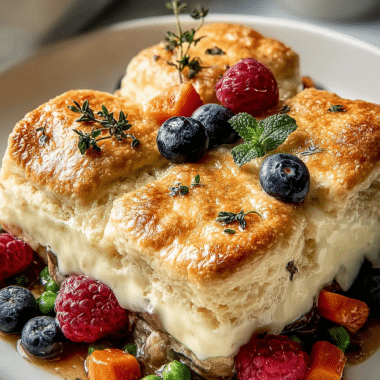 Biscuit Vegetable Pot Pie Casserole